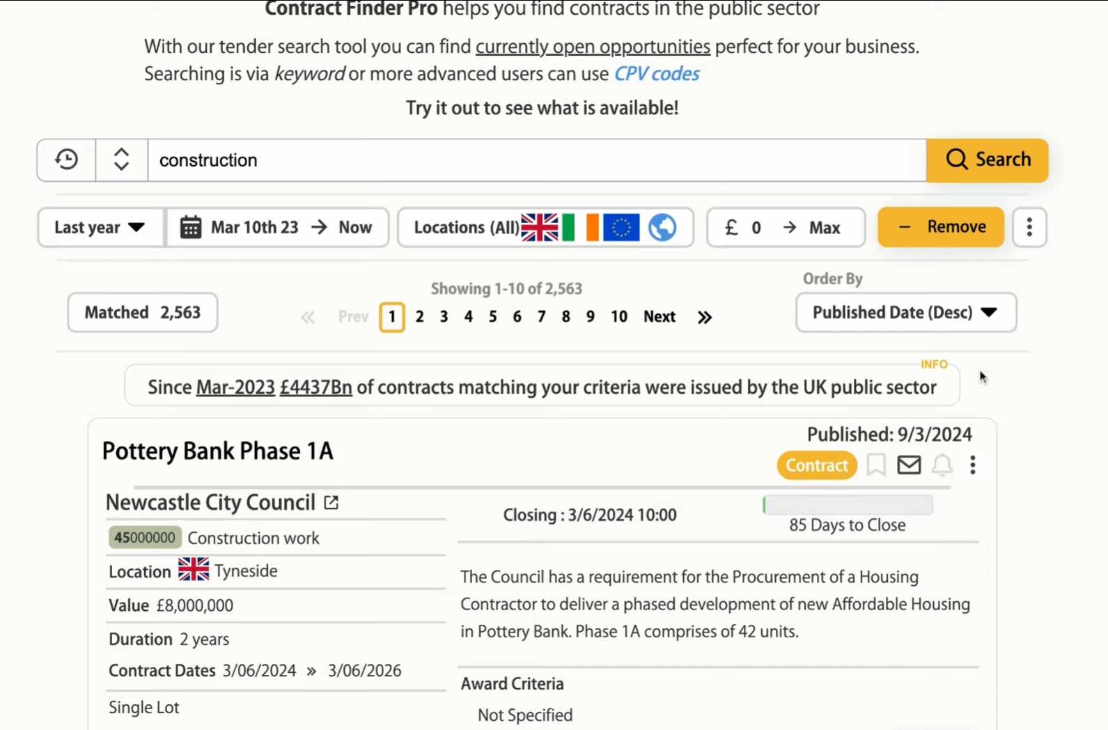 Contract Finder Pro | UK & Ireland Tender Advisory & Research Service